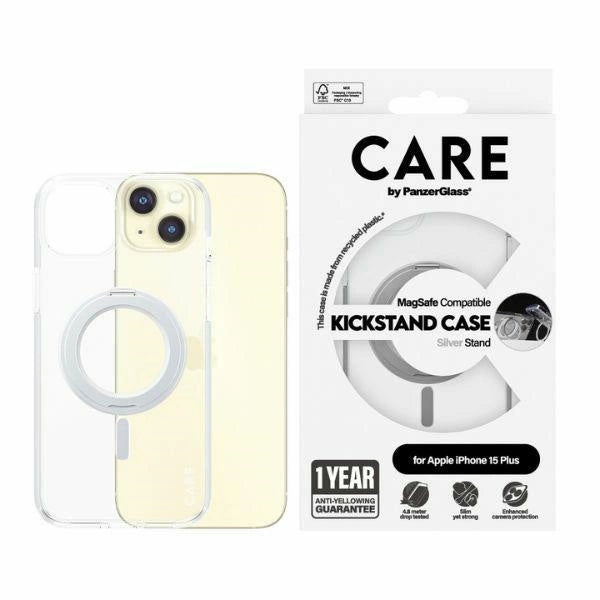 CARE af PanzerGlass Kickstand Case MagSafe til iPhone 15 Plus - sølv