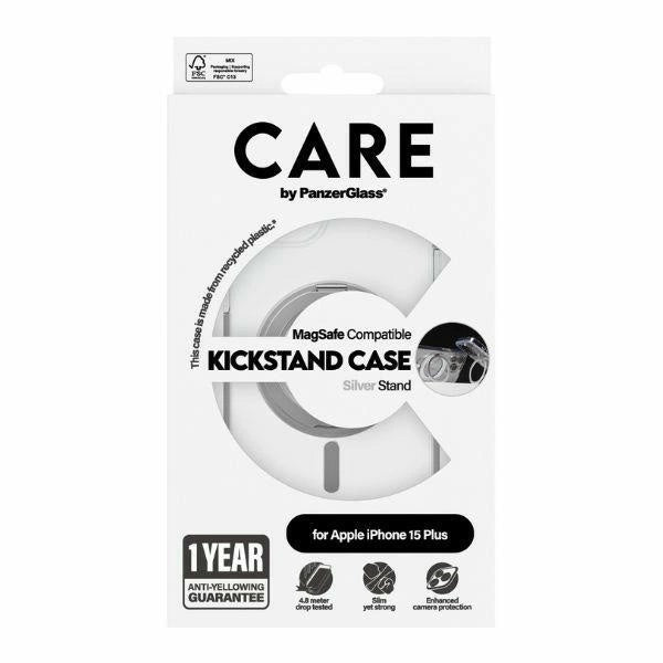 CARE af PanzerGlass Kickstand Case MagSafe til iPhone 15 Plus - sølv
