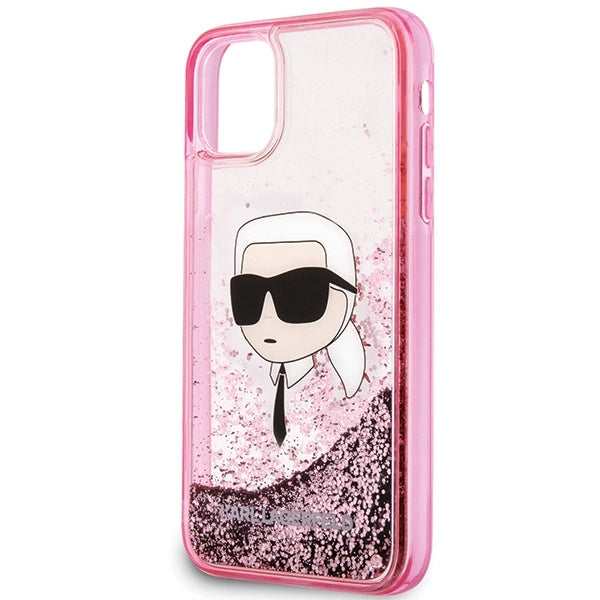 Karl Lagerfeld Glitter Karl Head iPhone 11/XR Case - Pink
