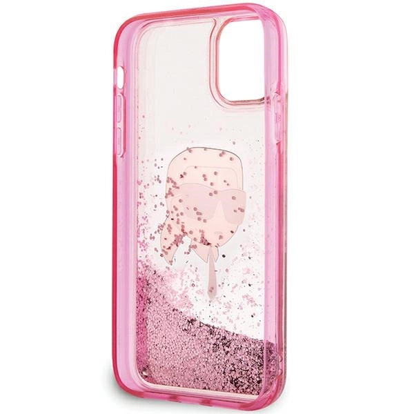 Karl Lagerfeld Glitter Karl Head iPhone 11/XR Case - Pink