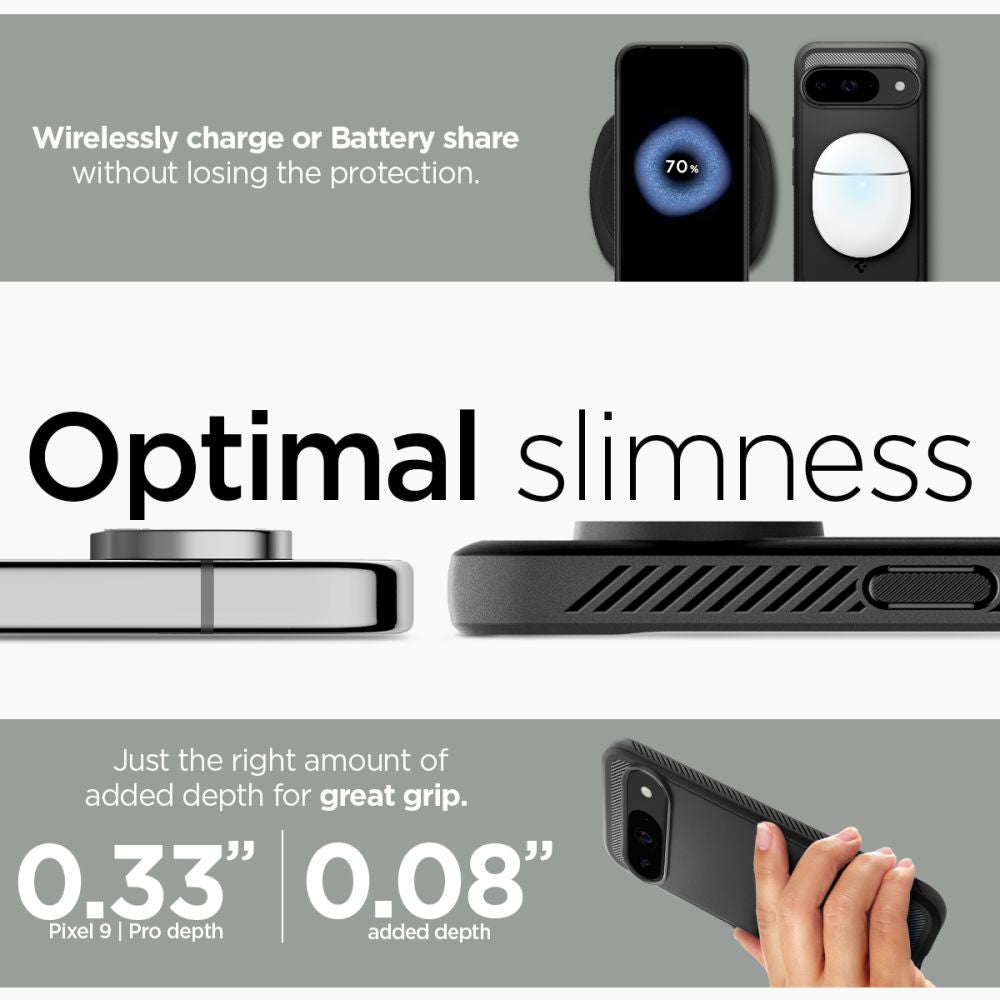 Spigen Rugged Armor Case til Google Pixel 9 / 9 Pro - sort