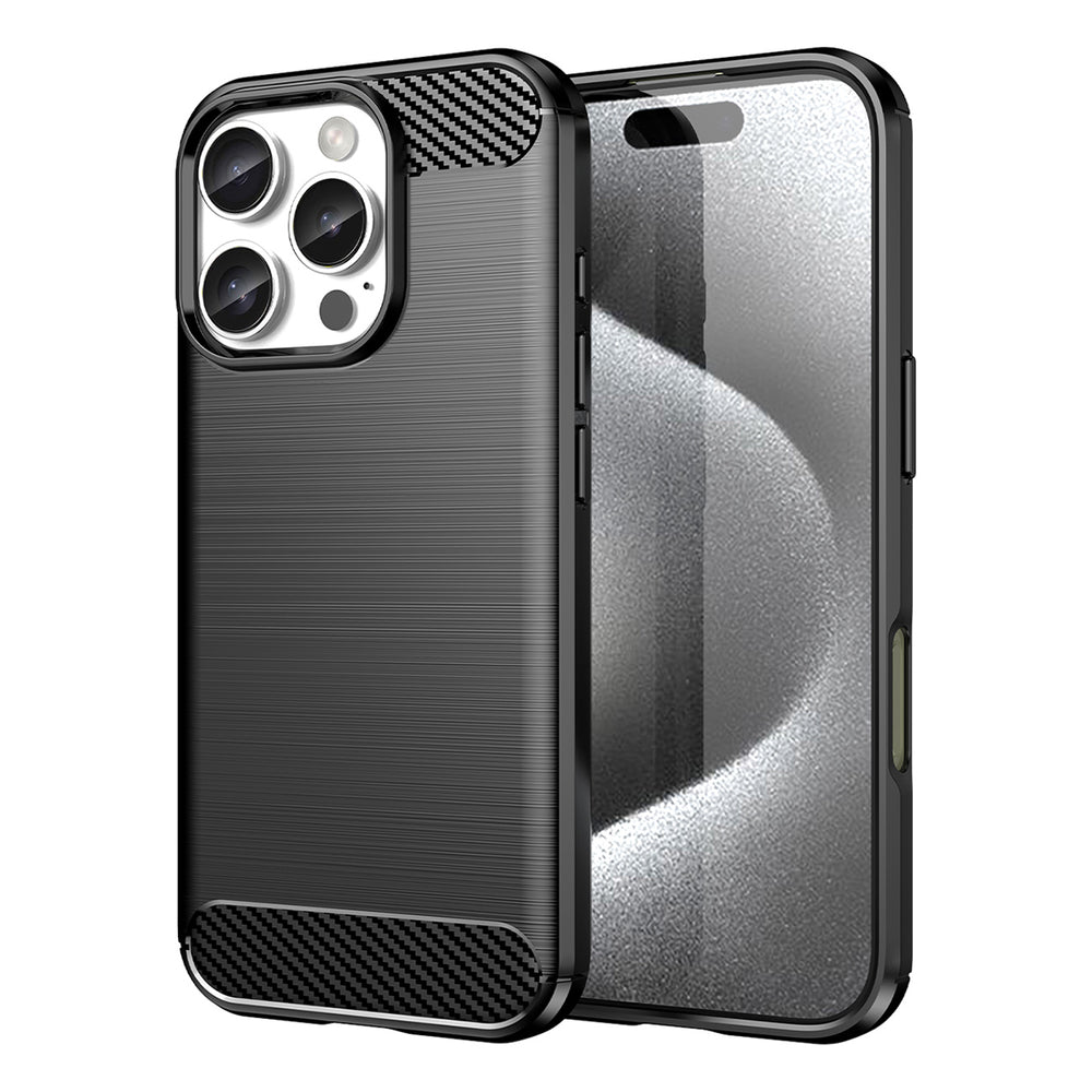 Carbon Case til iPhone 16 Pro Max Silicone Case - sort
