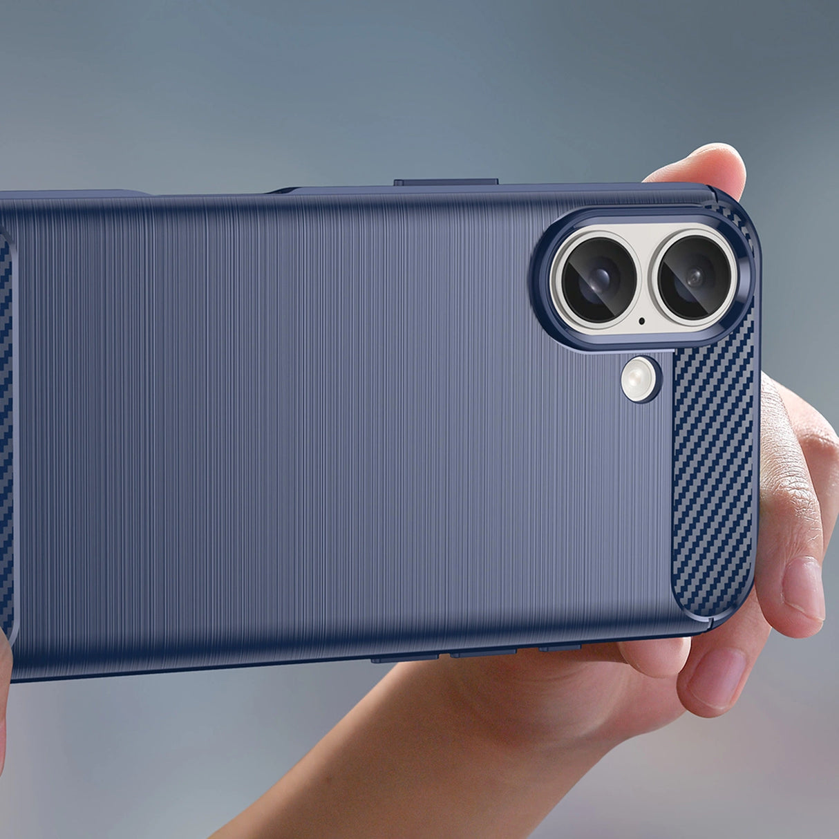 Carbon Case til iPhone 16 Silicone Case - Blå