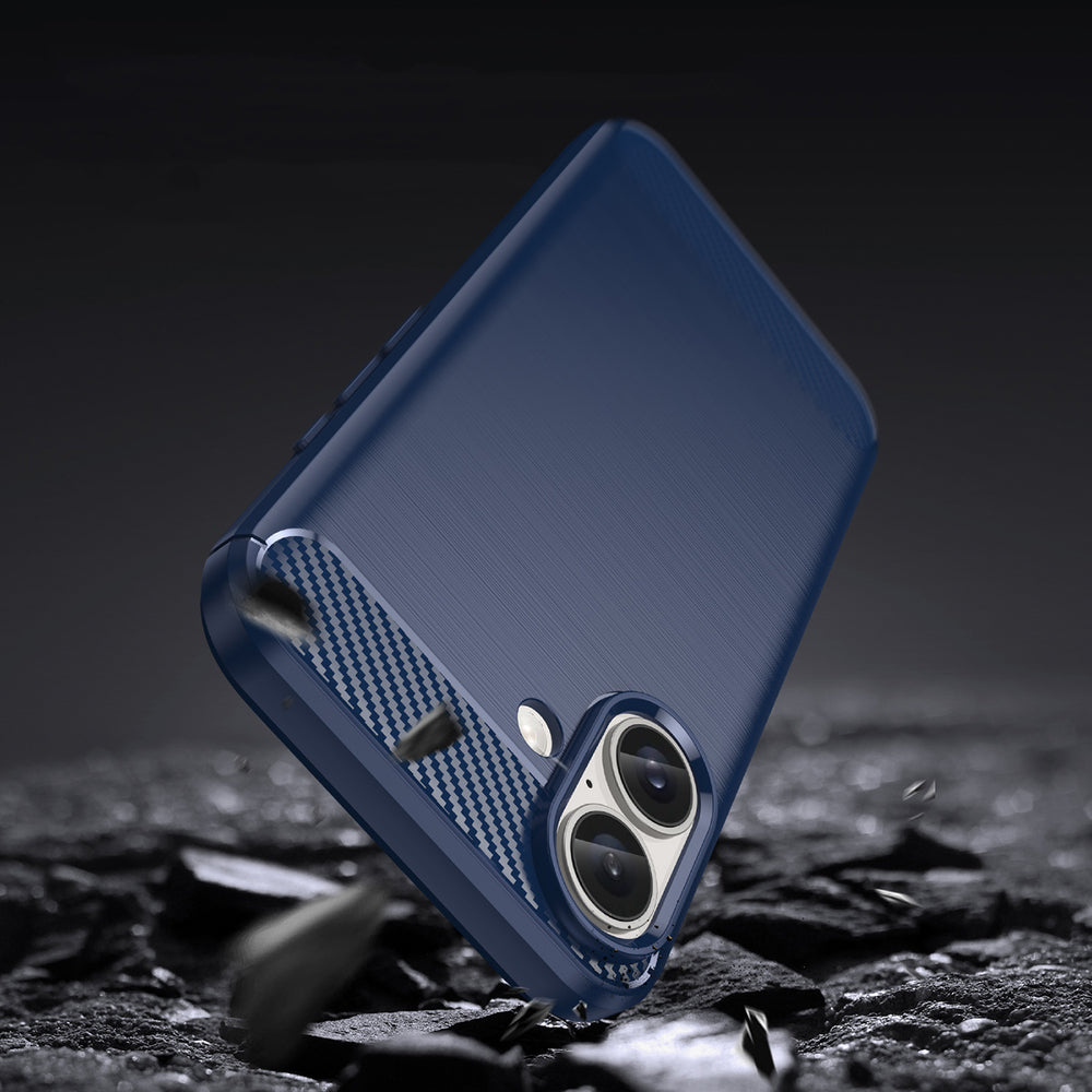 Carbon Case til iPhone 16 Plus - Blå
