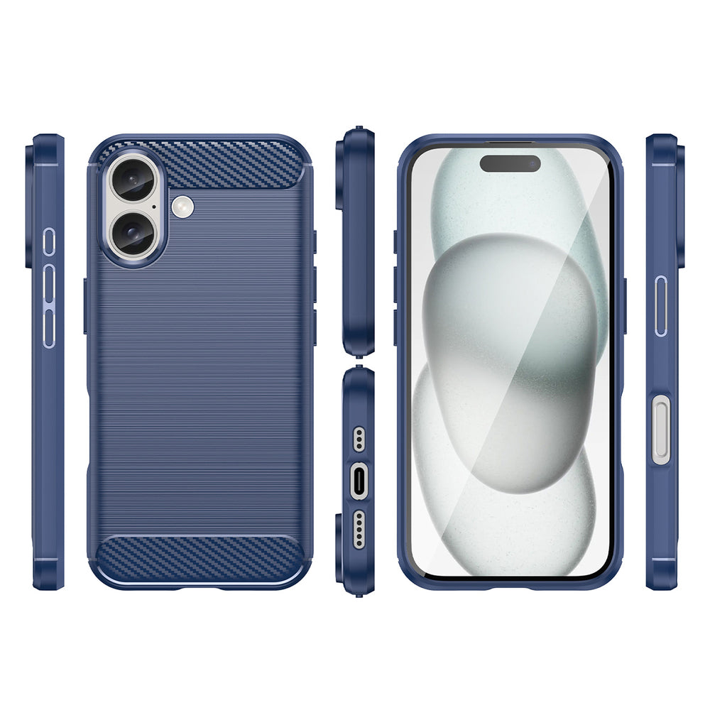 Carbon Case til iPhone 16 Plus - Blå