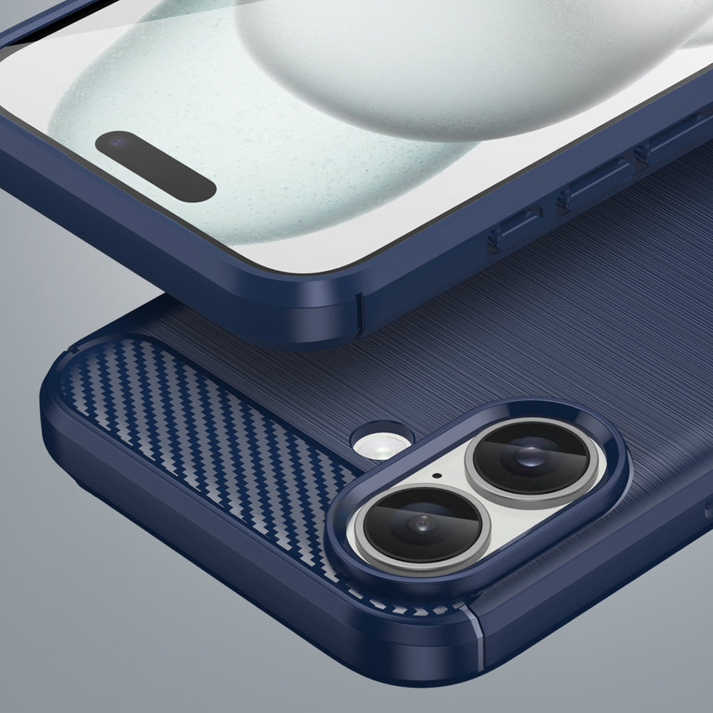 Carbon Case til iPhone 16 Plus - Blå