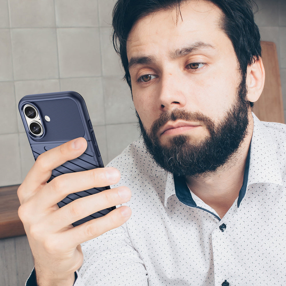 Thunder Case til iPhone 16 Plus Silicone Case - Blå