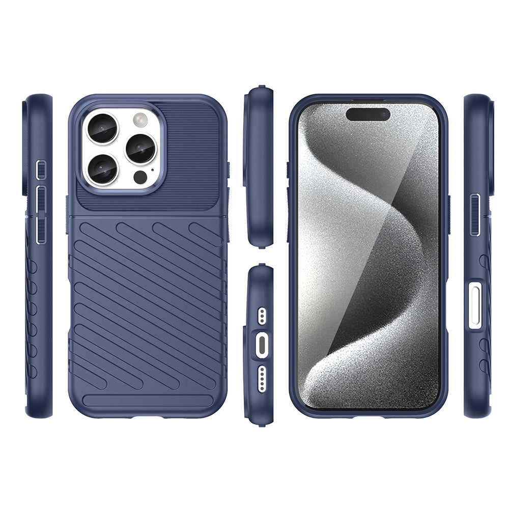 Thunder Case til iPhone 16 Pro Max Silicone Case - Blå