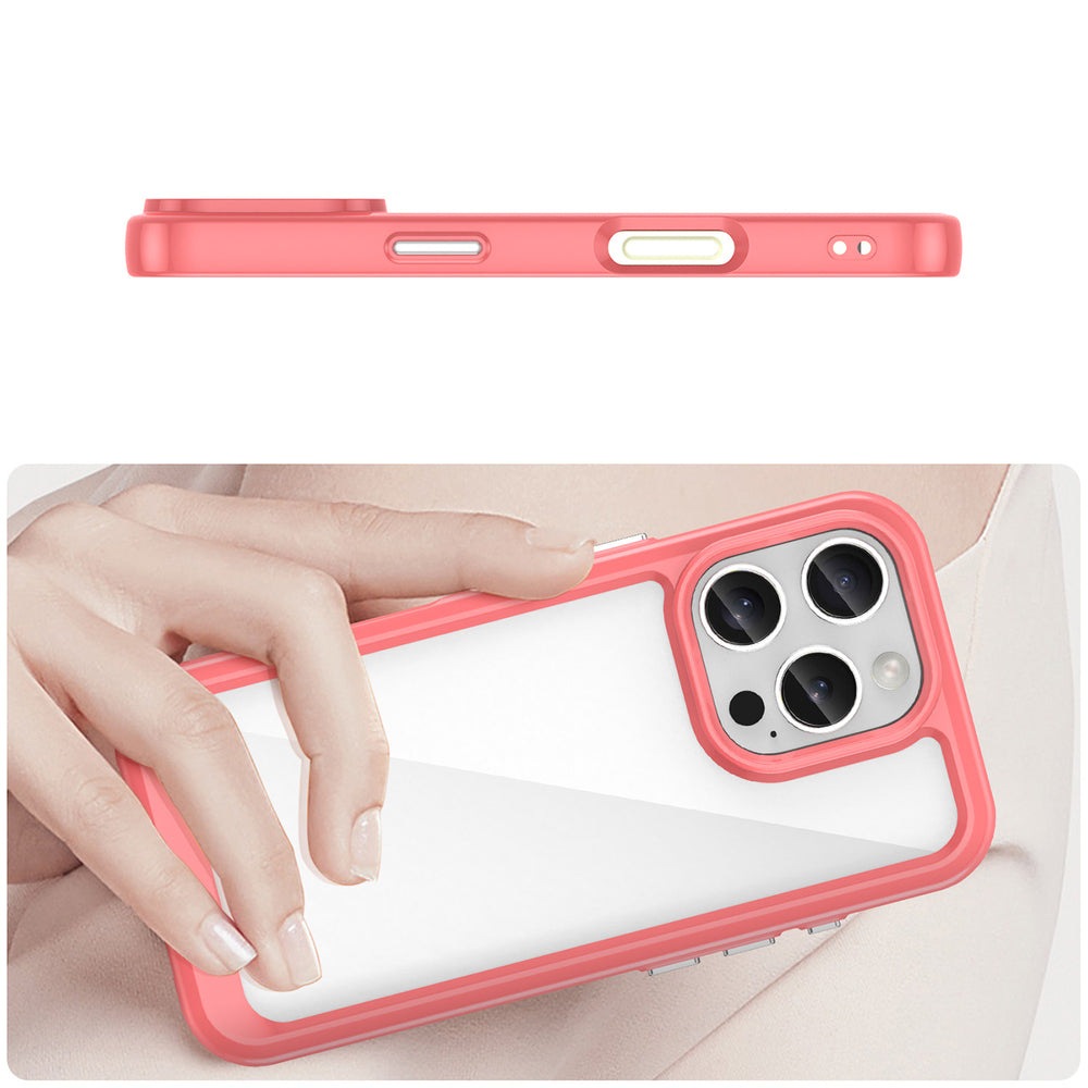 Outer Space Case med Gel Frame til iPhone 16 Pro - Rød