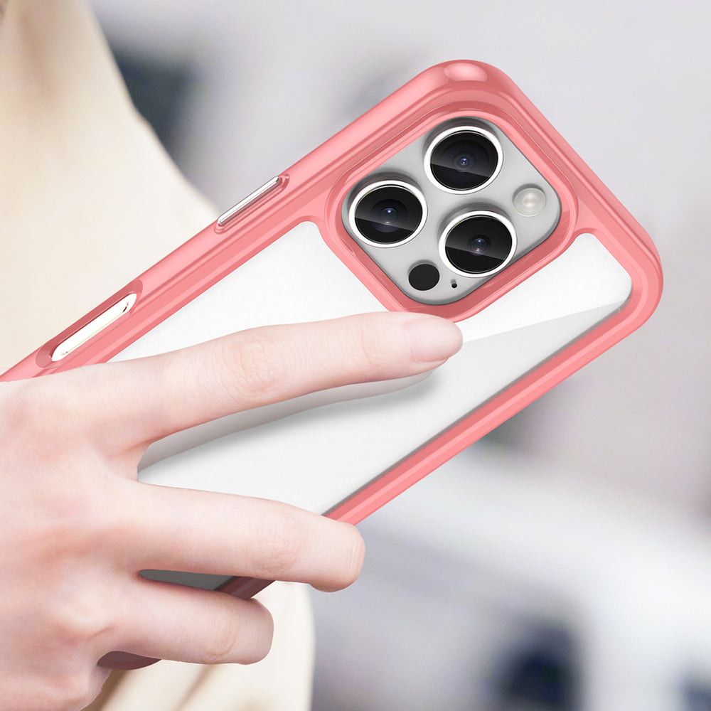 Outer Space Case med Gel Frame til iPhone 16 Pro - Rød