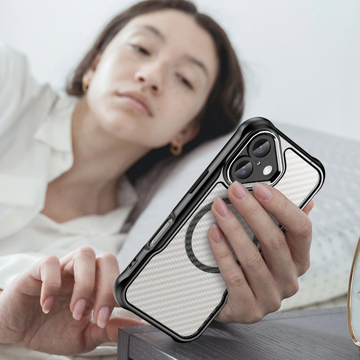 Ledende serie MagSafe Silicone Case til iPhone 16 - sort