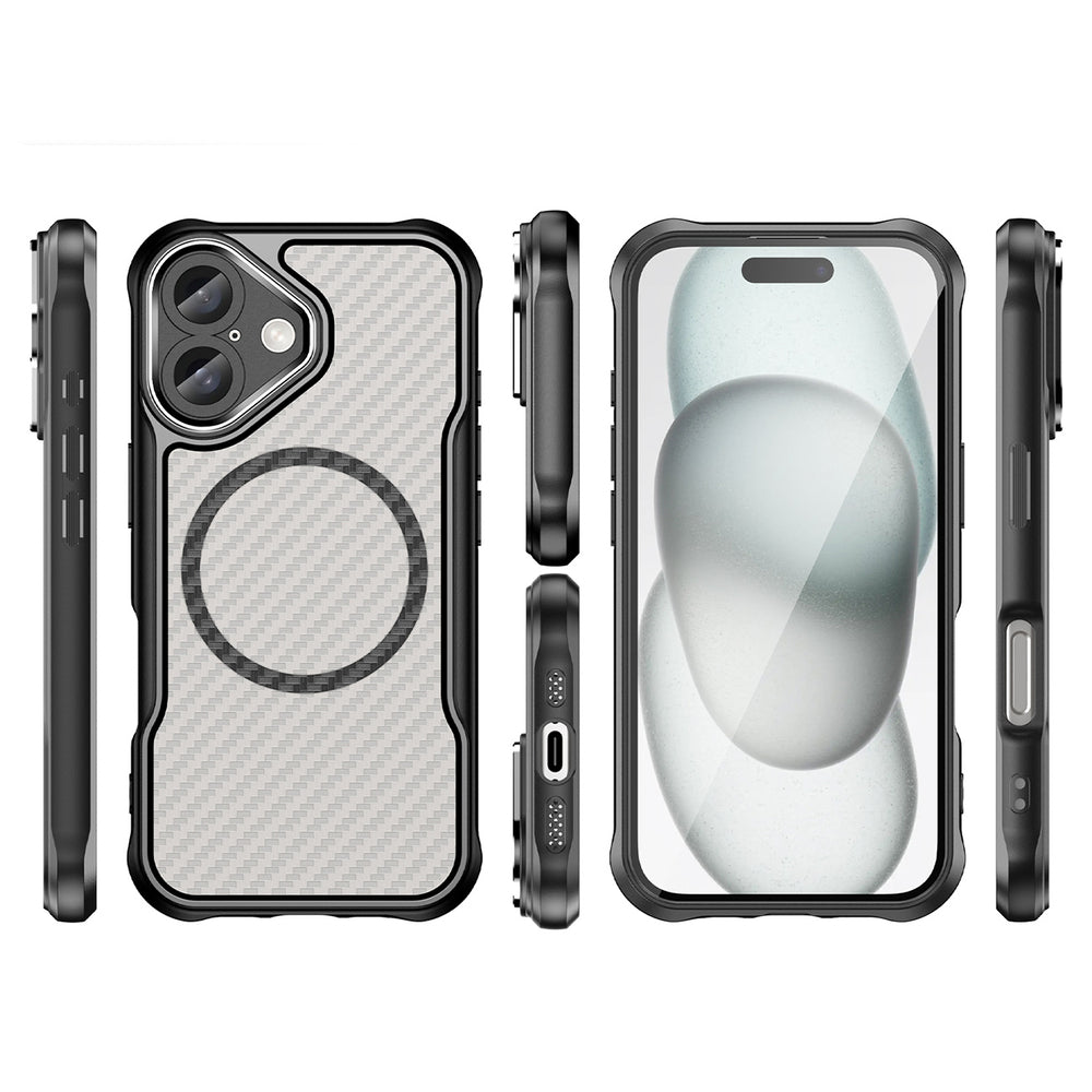 Ledende serie MagSafe Silicone Case til iPhone 16 Plus - sort