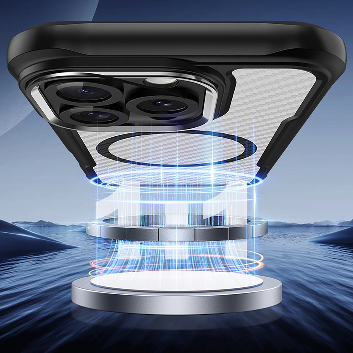 Ledende serie MagSafe Silicone Case til iPhone 16 Pro Max - sort