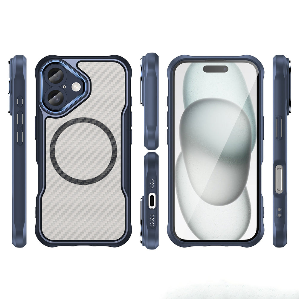 Ledende serie MagSafe Silicone Case til iPhone 16 - Blå