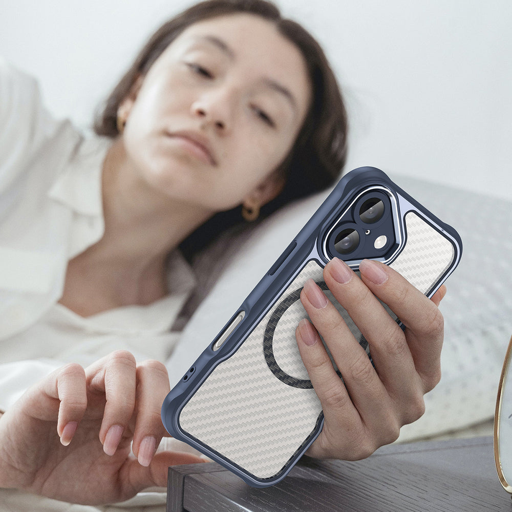 Ledende serie MagSafe Silicone Case til iPhone 16 Plus - Blå