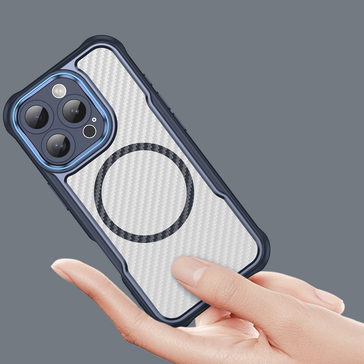 Ledende serie MagSafe Silicone Case til iPhone 16 Pro Max - Blå