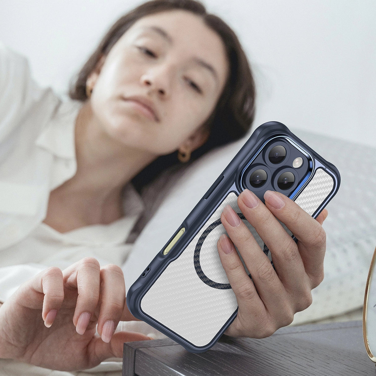 Ledende serie MagSafe Silicone Case til iPhone 16 Pro Max - Blå