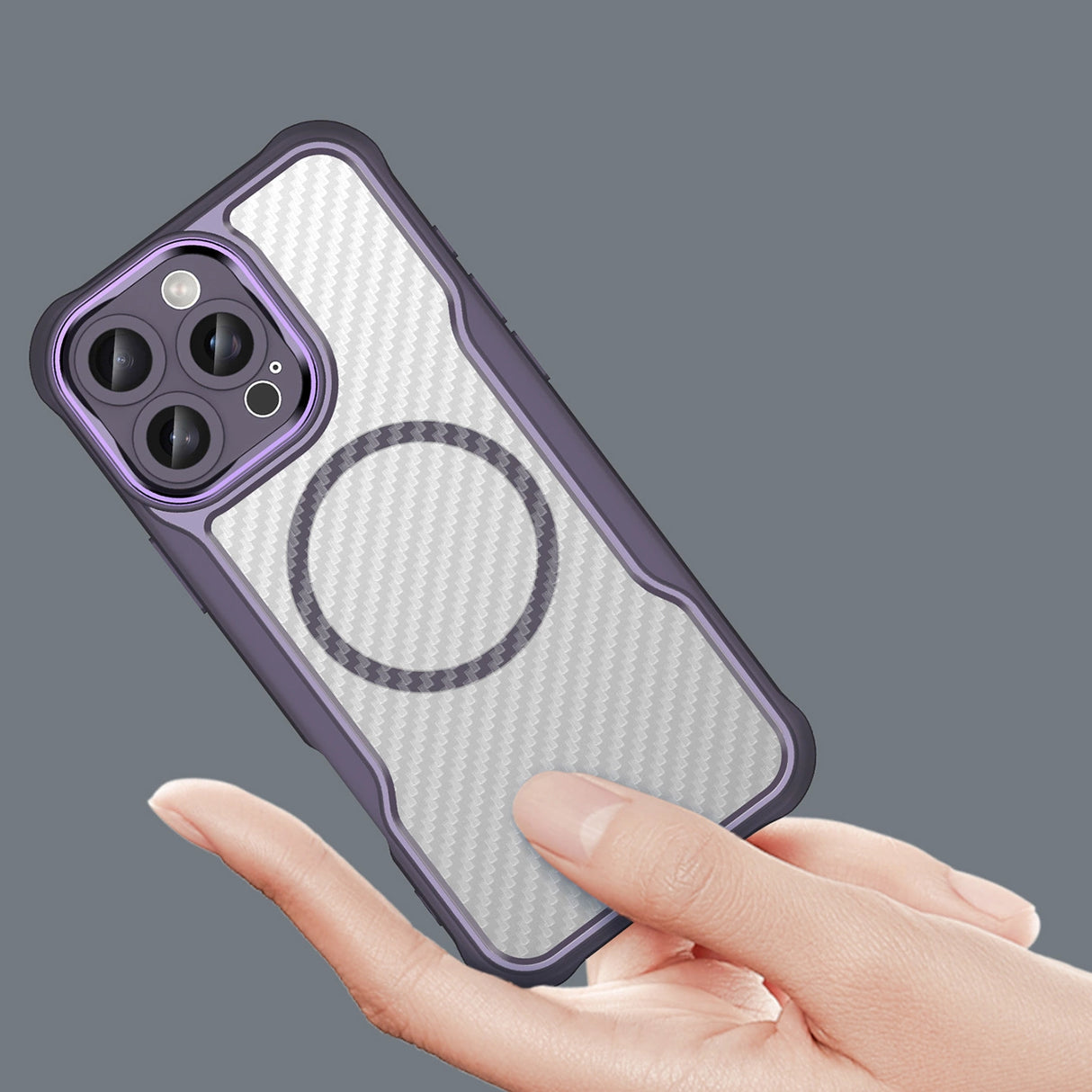 Ledende serie MagSafe Silicone Case til iPhone 16 Pro - lilla