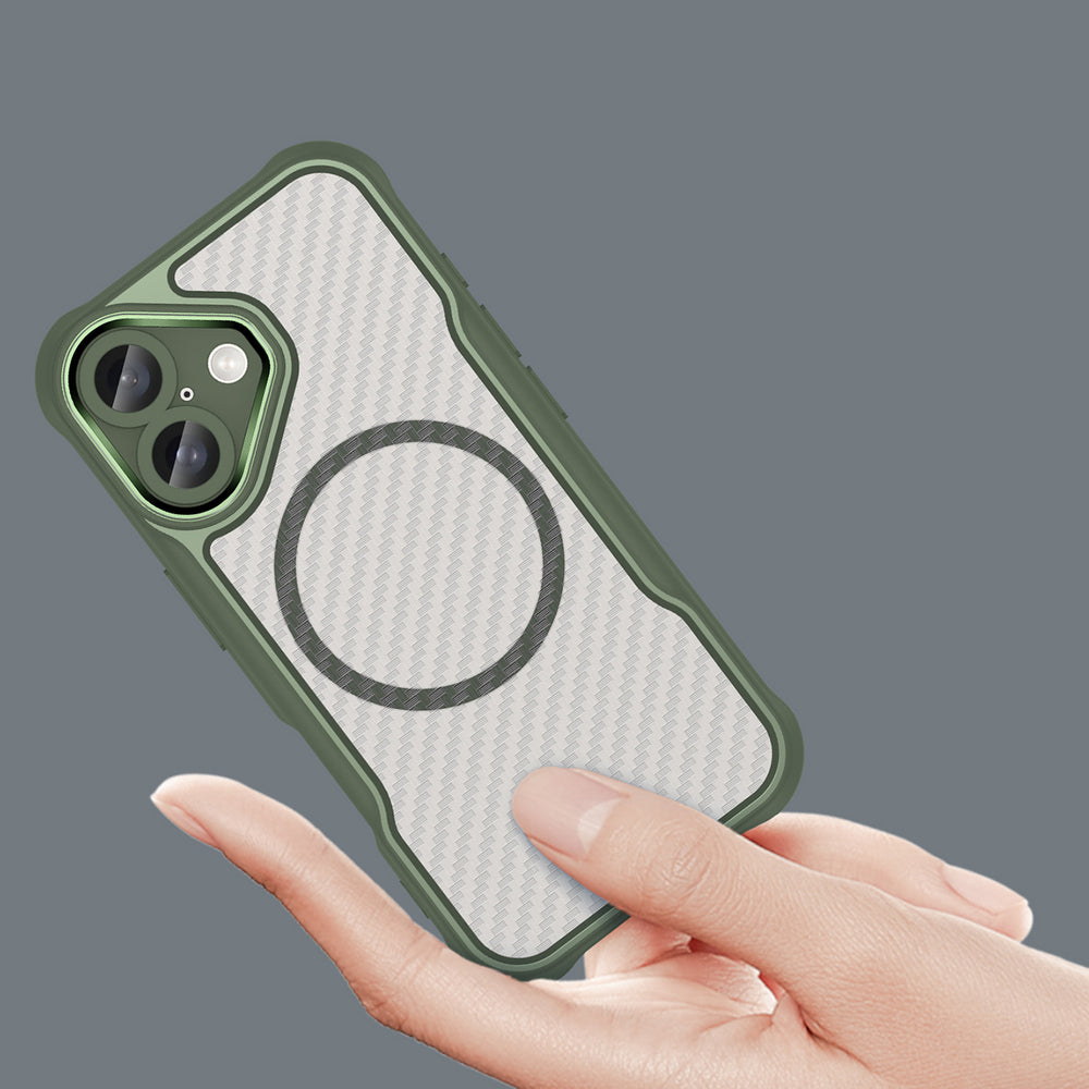 Ledende serie MagSafe Silicone Case til iPhone 16 Plus - Grøn