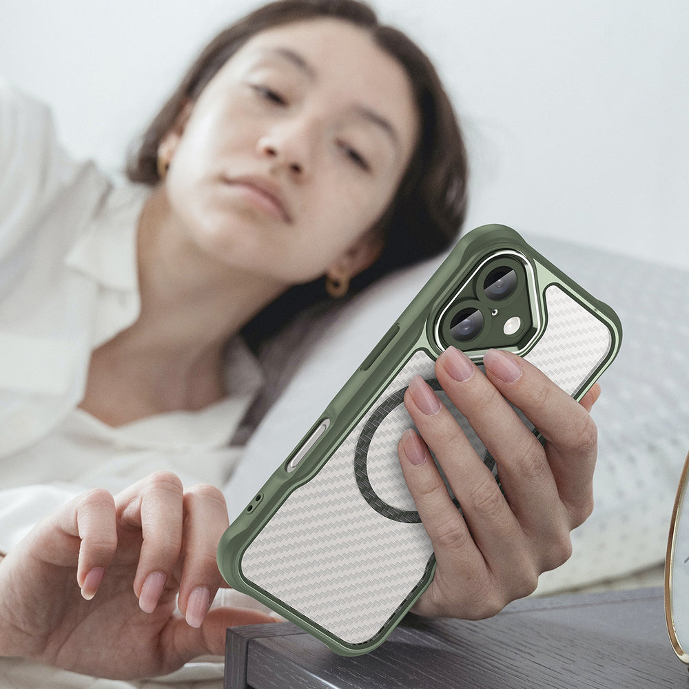 Ledende serie MagSafe Silicone Case til iPhone 16 Plus - Grøn