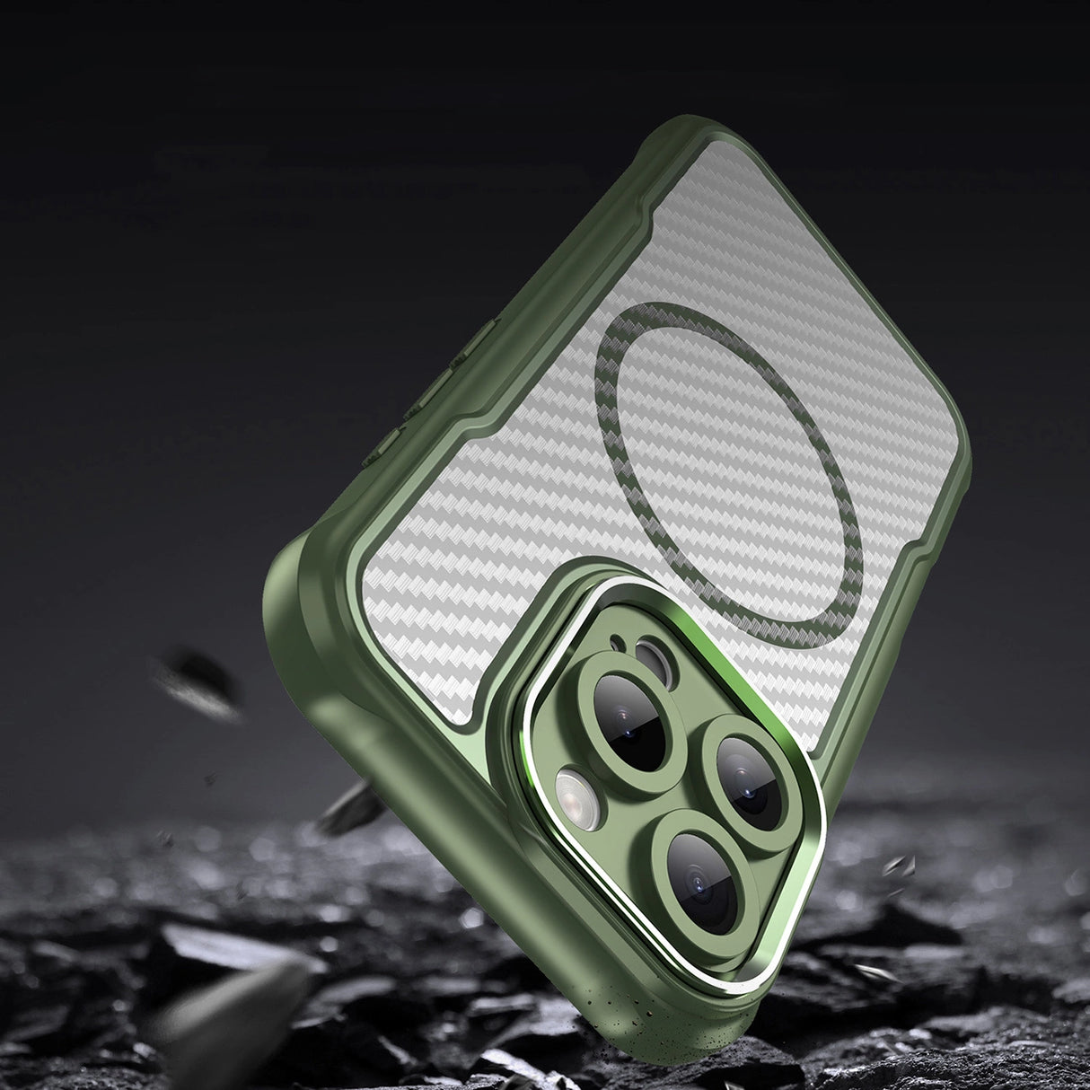 Ledende serie MagSafe Silicone Case til iPhone 16 Pro - Grøn