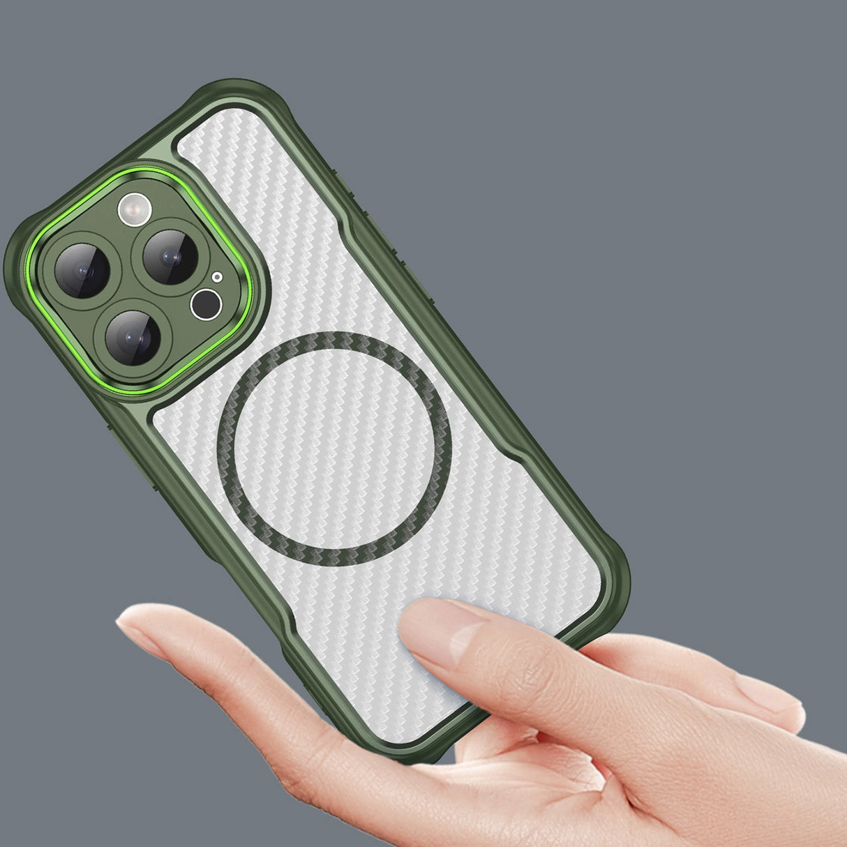 Ledende serie MagSafe Silicone Case til iPhone 16 Pro Max - Grøn