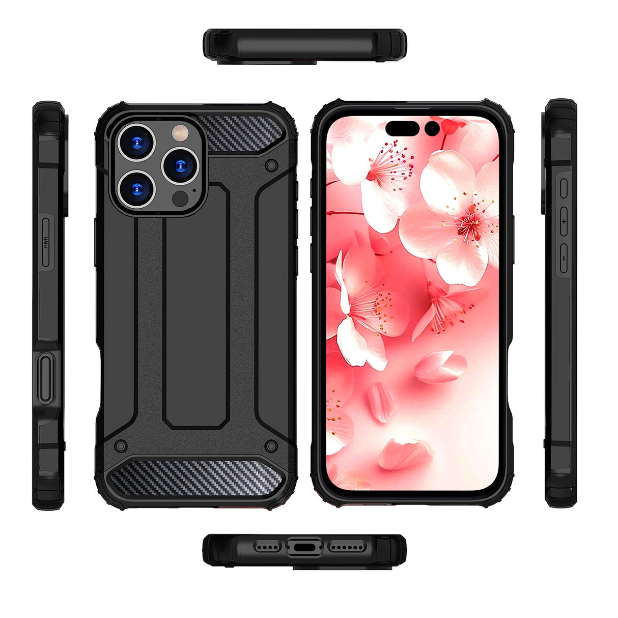 Hybrid Armor iPhone 16 Pro Max Case - Black
