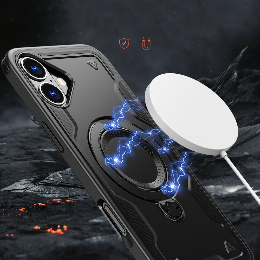 Hybrid Armor Trendy Case med MagSafe til iPhone 16 - sort