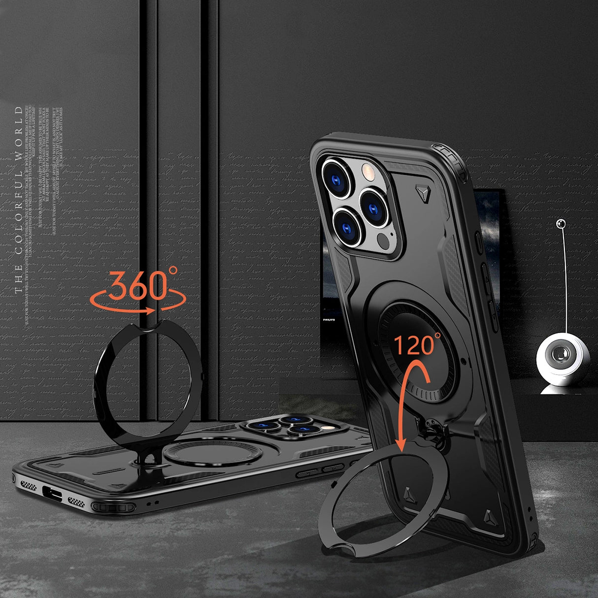 Hybrid Armor Trendy Case with MagSafe for iPhone 16 Pro - Black