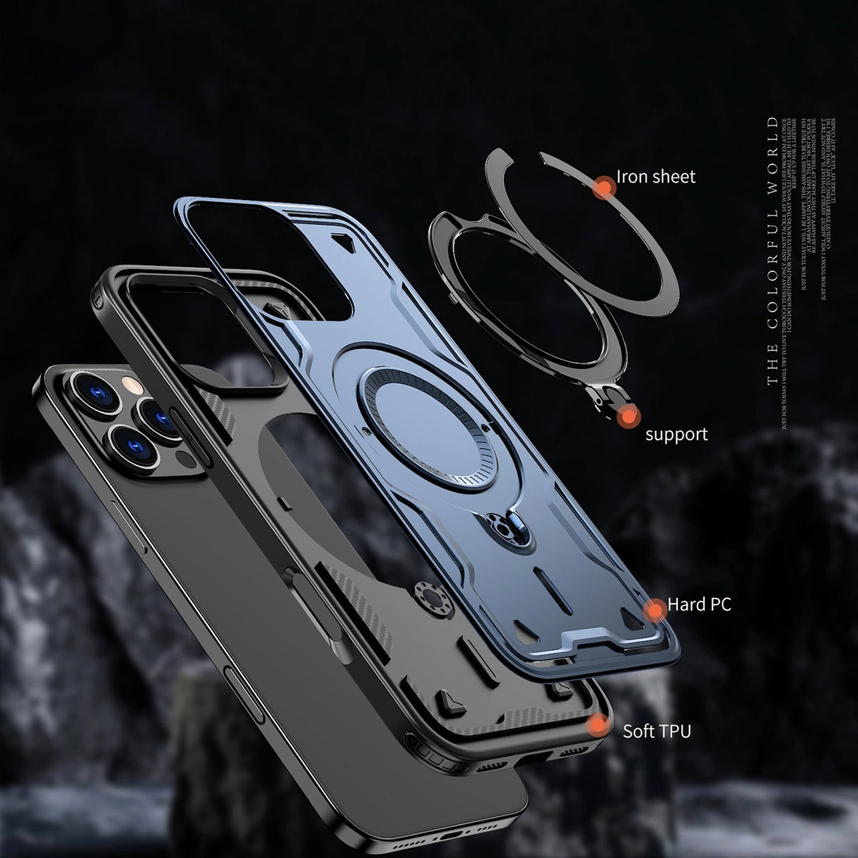 Hybrid Armor Trendy Case med MagSafe til iPhone 16 Pro Max - Blå
