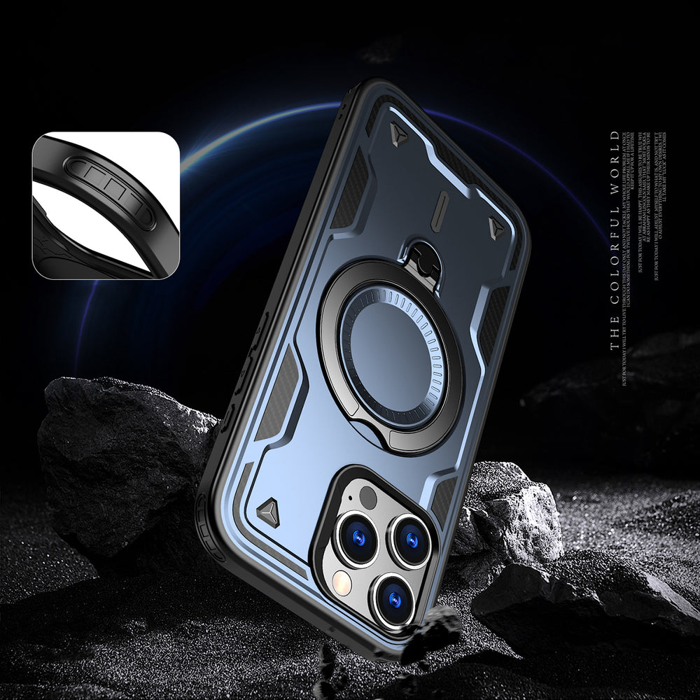 Hybrid Armor Trendy Case med MagSafe til iPhone 16 Pro Max - Blå