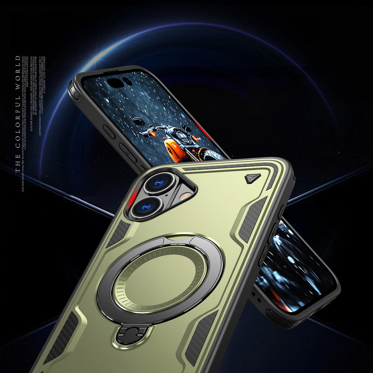 Hybrid Armor Trendy Case med MagSafe til iPhone 16 - Grøn