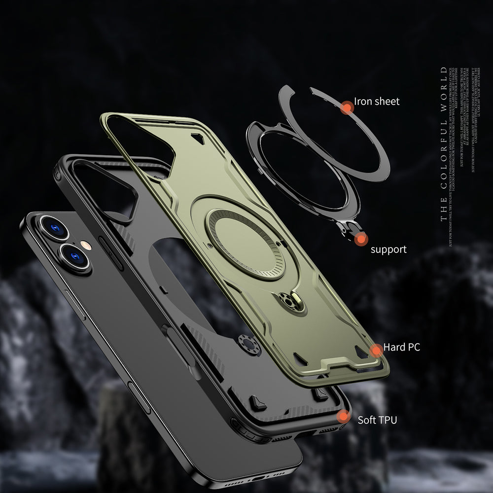 Hybrid Armor Trendy Case med MagSafe til iPhone 16 Plus - Grøn