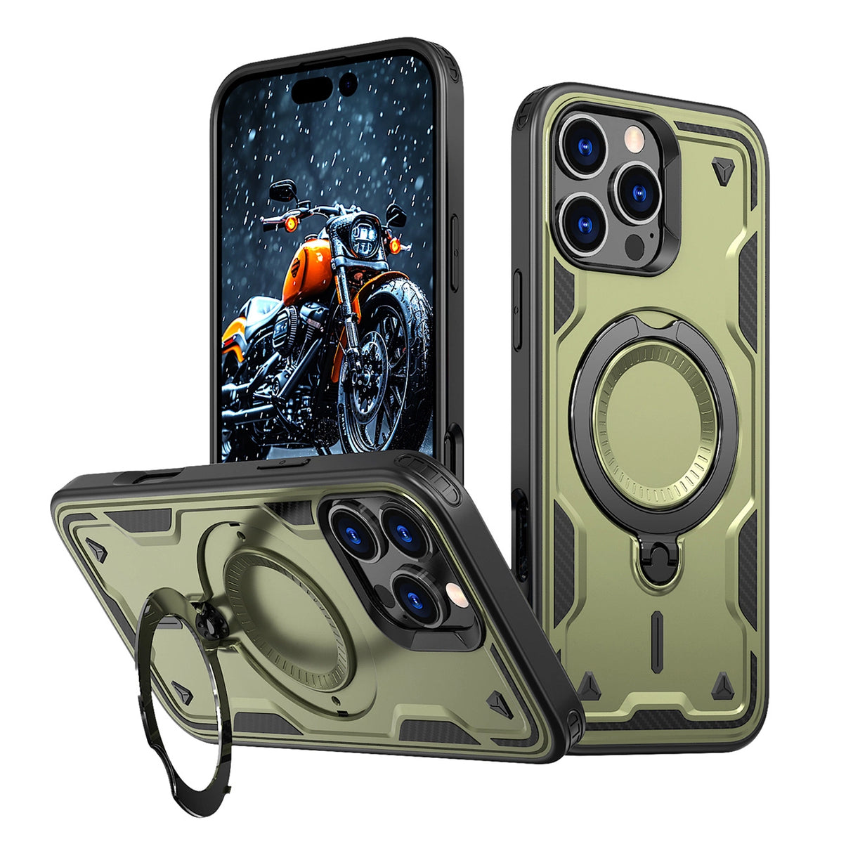 Hybrid Armor Trendy Case med MagSafe til iPhone 16 Pro Max - Grøn