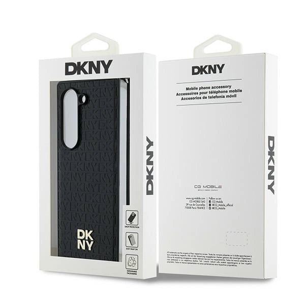 DKNY Repeat Pattern Stack Logo Case for Samsung Galaxy Z Fold6 - Black