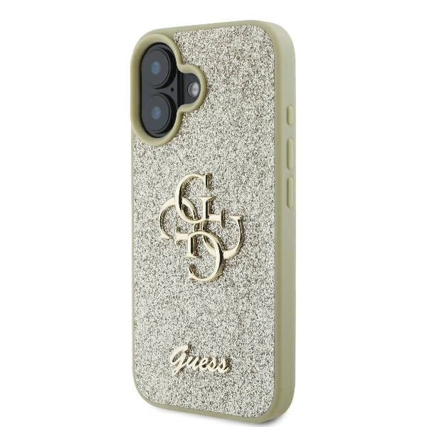 Guess Fixed Glitter Big 4G Case for iPhone 16 Plus - Gold