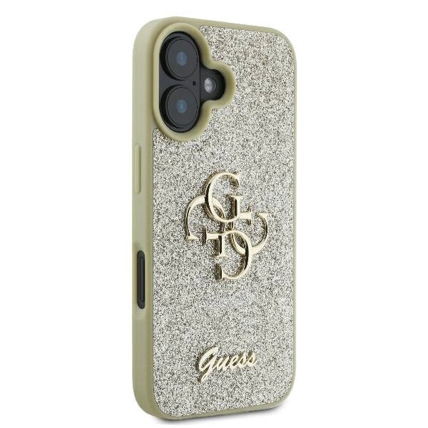 Guess Fixed Glitter Big 4G Case for iPhone 16 Plus - Gold