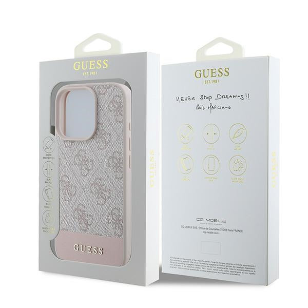 Guess 4G Bottom Stripe Case til iPhone 16 Pro Max - Pink