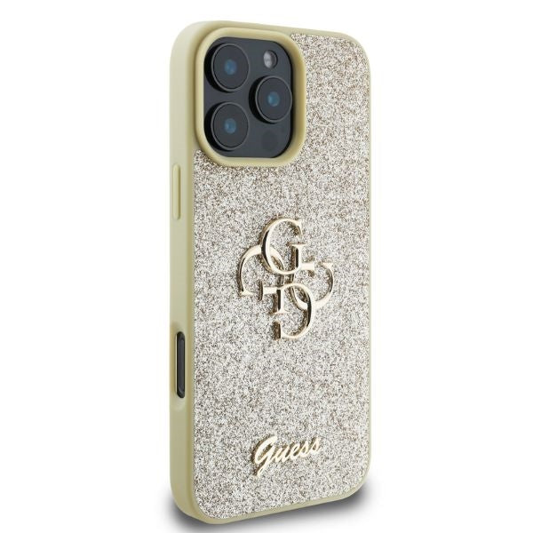 Guess Fixed Glitter Big 4G case til iPhone 16 Pro Max - guld