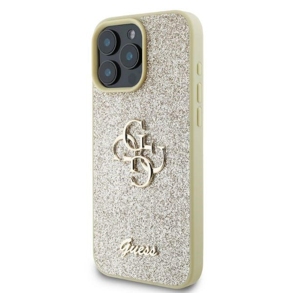 Guess Fixed Glitter Big 4G case til iPhone 16 Pro Max - guld