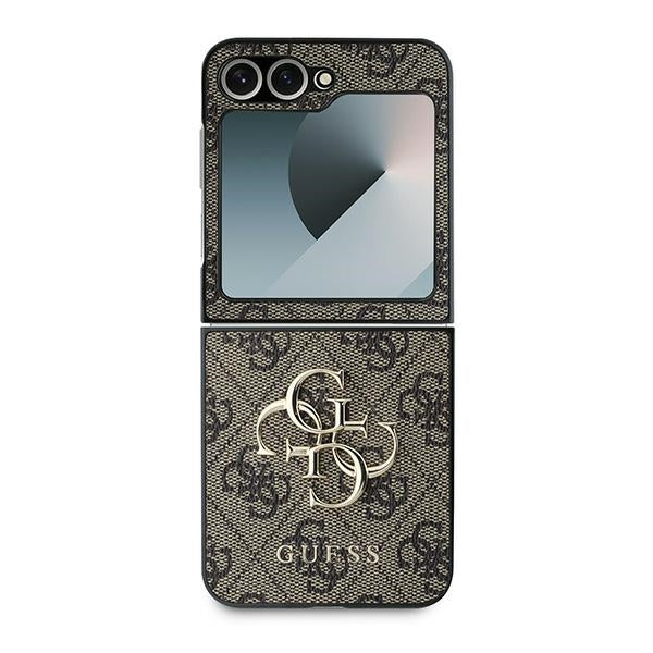 Guess læder 4G Metal Logo Case til Samsung Galaxy Z Flip 6 - Brown