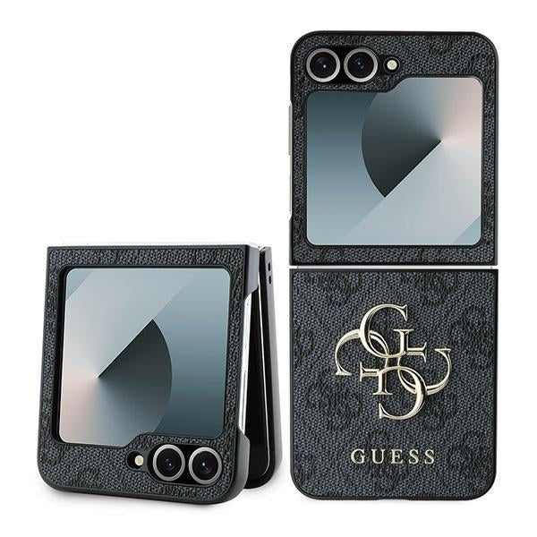 Guess læder 4G Metal Logo Case til Samsung Galaxy Z Flip 6 - sort
