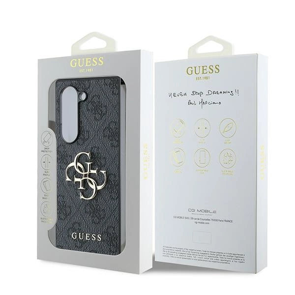 Guess læder 4G Metal Logo Case til Samsung Galaxy Z Fold 6 - sort