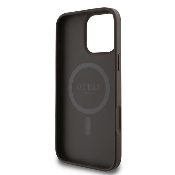Guess 4G Ring Classic Logo MagSafe iPhone 16 Pro Case - Brunt