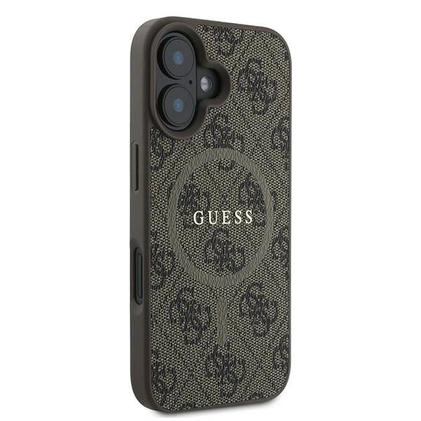 Guess 4G Ring Classic Logo MagSafe iPhone 16 Plus Case - Brown