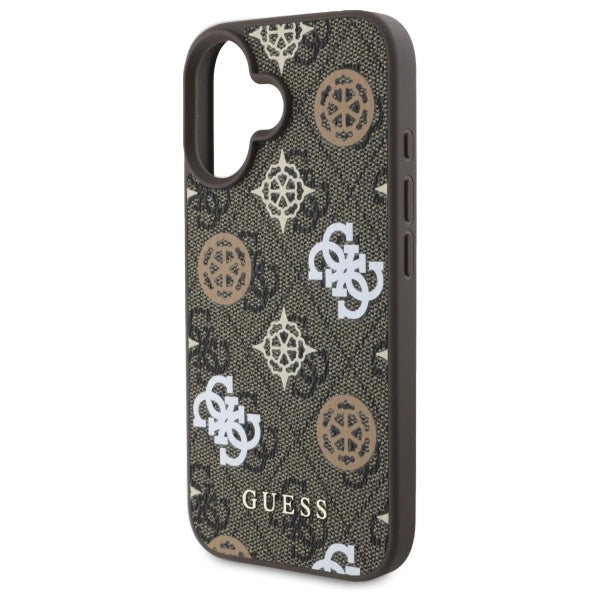 Guess 4G Printed Stripes MagSafe iPhone 16 Case - Brown