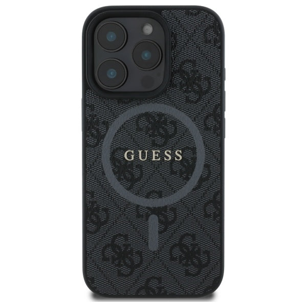 Guess 4G Ring Classic Logo MagSafe-hylster til iPhone 16 Pro Max - sort