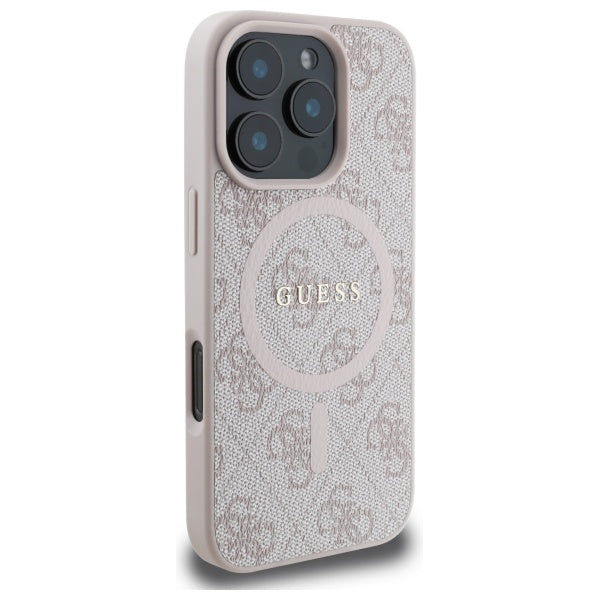Guess 4G Ring Classic Logo MagSafe Case til iPhone 16 Pro Max - Pink