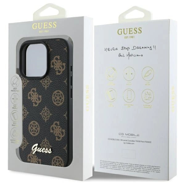 Guess Peony Script MagSafe iPhone 16 Pro Max-kasse - sort