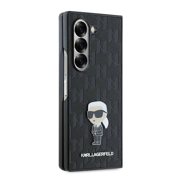 Karl Lagerfeld Saffiano Ikonik Pin Case for Samsung Galaxy Z Fold 6 - Black